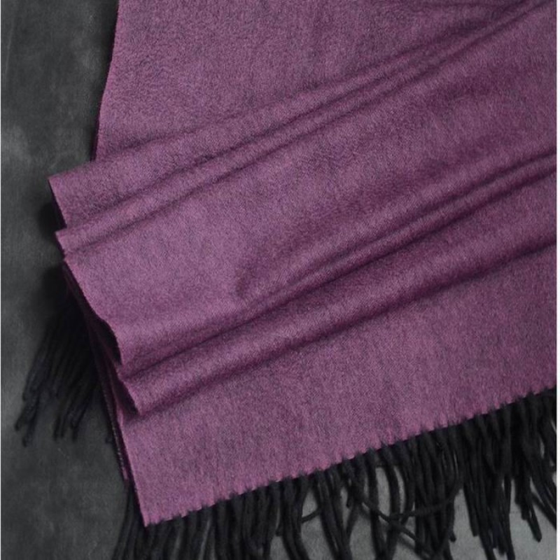 Pure Cashmere Scarves Coffee Plaid Women Fashional Winter Scarf